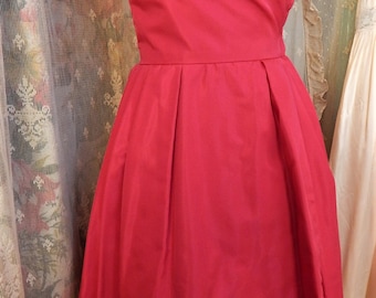 1960's Vogue Special Design Hot Pink Dress/ Side Zipper/ Maid of Honor / Small Size