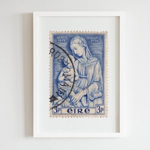 Madonna Roscommon 1953 1954 - Vintage Stempel Kunst - Ästhetische Wandkunst - Vintage Stempel Wand Poster - Vintage Poster Druck