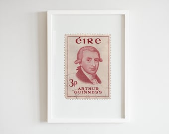 Arthur Guinness Ireland - Vintage Stamp Art - Aesthetic Wall Art - Vintage Stamp Wall Poster - Vintage Poster Print
