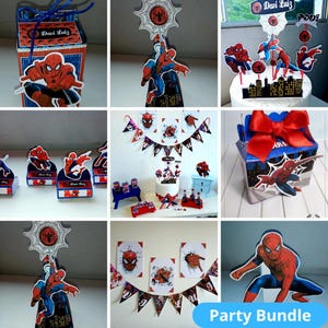 Personalized Spiderman Party Package - Editable Spiderman Birthday Bundle - Printable Spiderman Birthday Party Kit