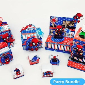 Personalized Spiderman Party Package - Editable Spiderman Birthday Bundle - Printable Spiderman Birthday Party Kit