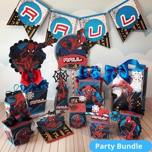 Personalized Spiderman Party Package - Editable Spiderman Birthday Bundle - Printable Spiderman Birthday Party Kit