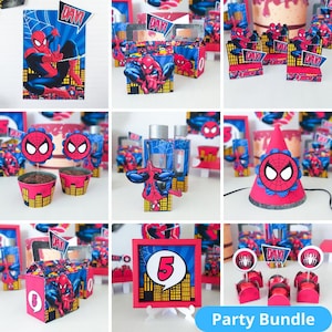 Personalized Spiderman Party Package - Editable Spiderman Birthday Bundle - Printable Spiderman Birthday Party Kit