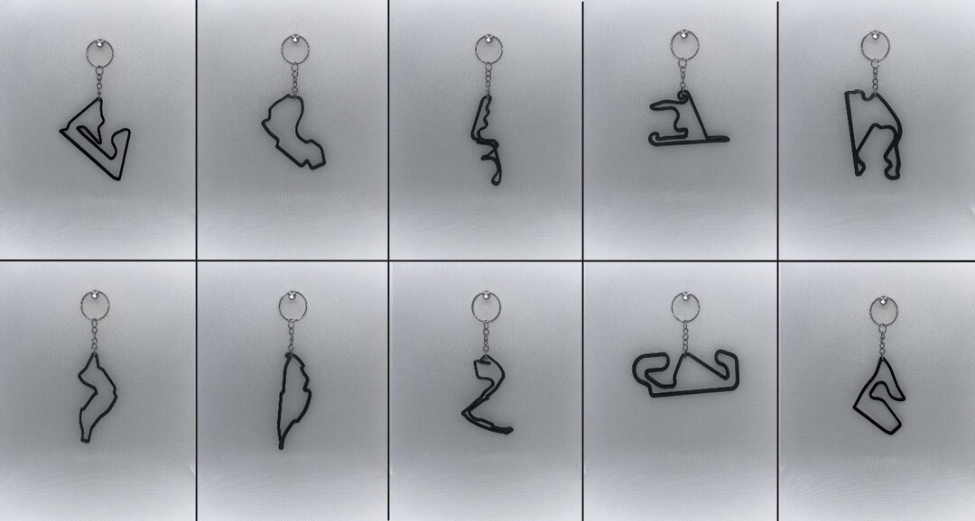 Key Rings Outine Formula 1 Track Outline Keyrings 3D Printed F1 Circuit Keychains - Etsy