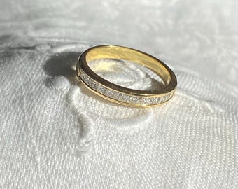 Princess Cut Diamond Half Eternity Ring in 18ct Yellow Gold