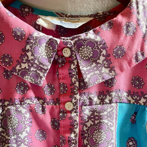 Vintage Mod Housecoat Dress | 1960s Sears Koffee … - image 4