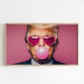 Trump Frame TV Art, Trump bubble gum Pink Samsung Frame TV screen saver digital download Television image, Modern Pop Artwork Picture TV227