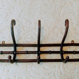 1920s Antoque French Thonet Style Bentwood Wall Coat Rack.