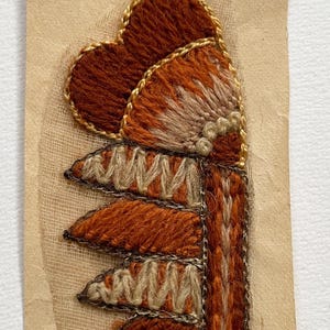 1920s Vintage French Textile Trimming, Woollen and Metallic Yarns, Stylised Floral