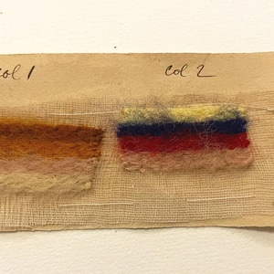 1920s Vintage French Textile Yarn Samples, Fluffy Woollen Yarn, Colour Studies