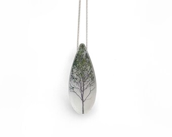 Drip Green Tree Necklace