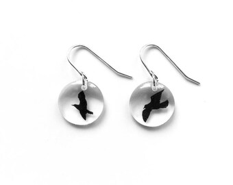 Round Bird Earrings