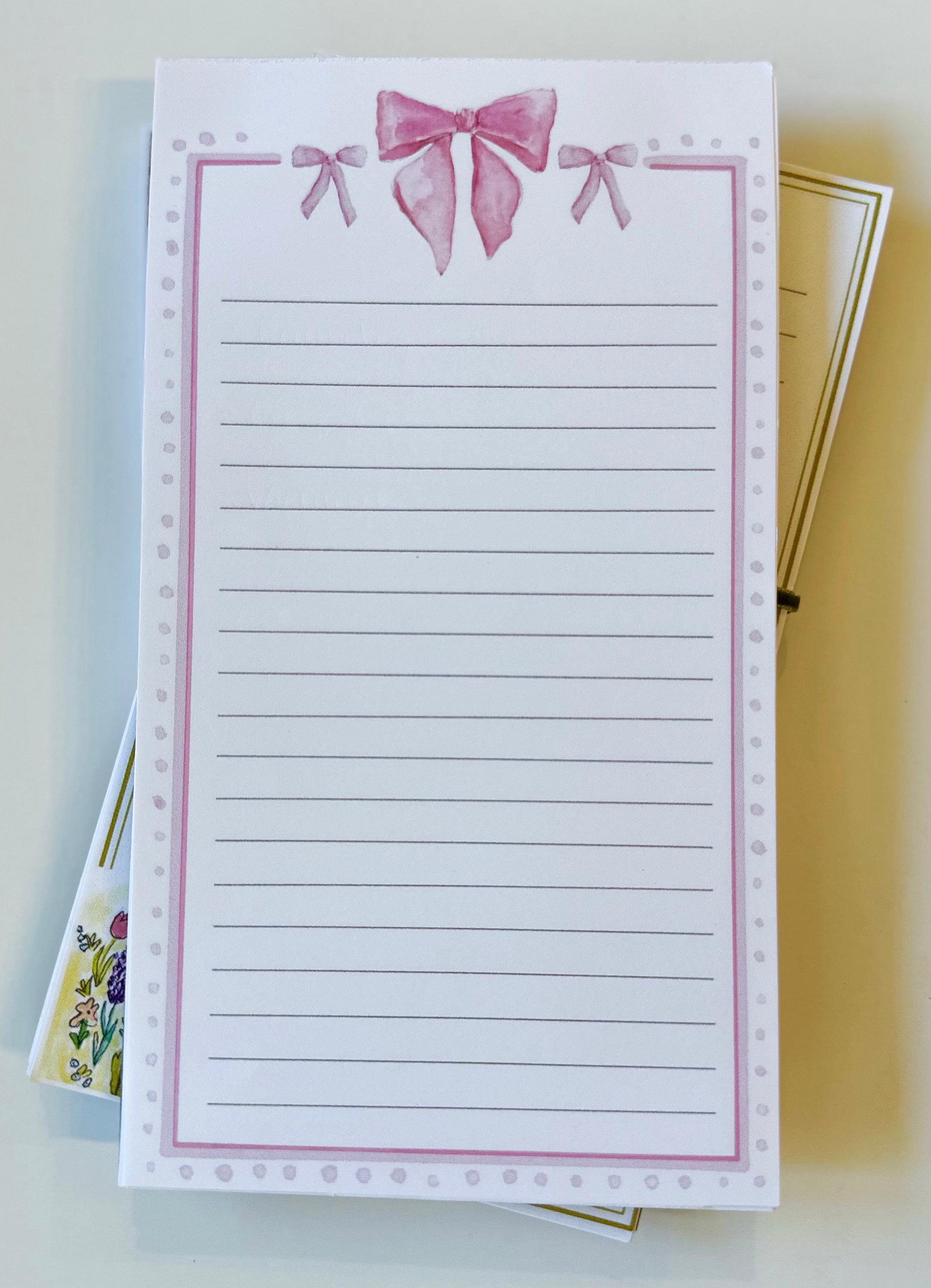 Bow Notepad: Handmade Stationery - Etsy
