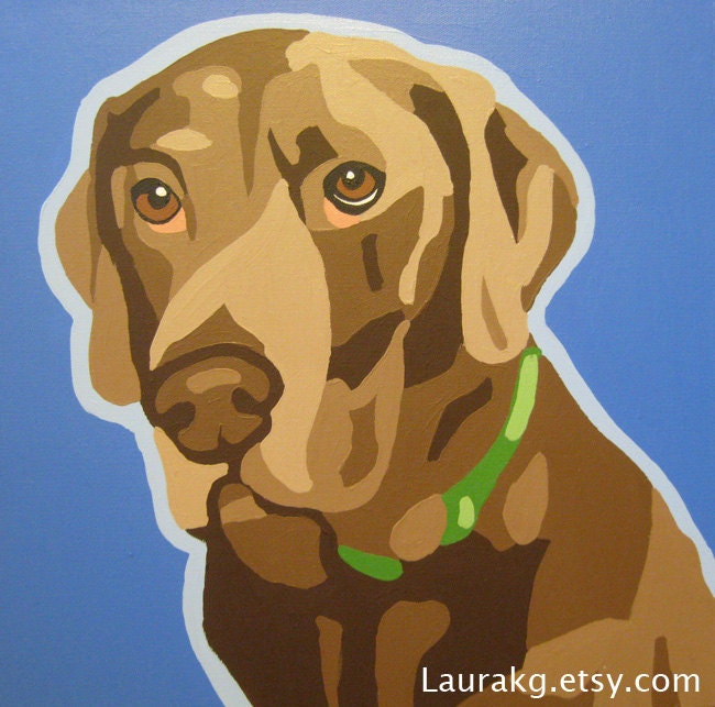 Custom 14x14 Pop Art Dog Portrait Painting | Etsy