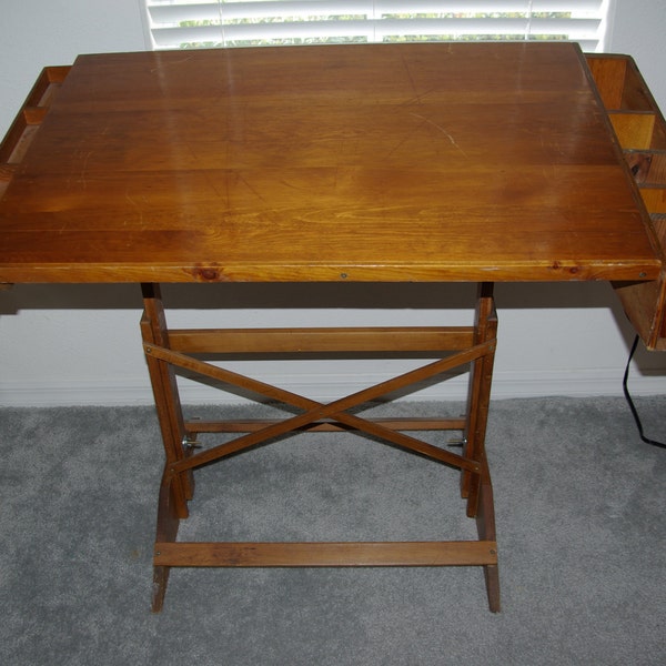 Antique Solid Wood Drafting table . . .Reserved for Deb