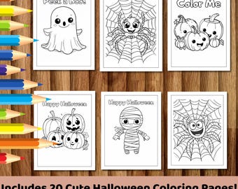 Halloween Coloring Book | 20 Printable Pages (PDF Download
