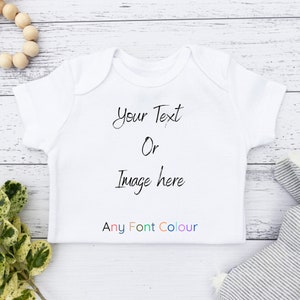 Personalised Baby Grow Vest, Bodysuit for Boys and Girls, Create Memories with Any Photo, Text, Great for Birth Announcement, Baby Gifts