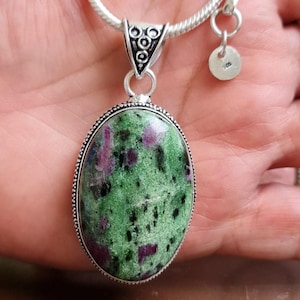 Einzigartiger Rubin Ziosit Anhänger/Exquisites Geschenk für Frauen/Schnelle Abfertigung/Silber Feinarbeit Anhänger/Jubiläumsgeschenk Mit Silber Kette