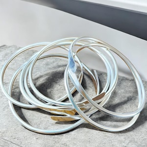 Adjustable Silver Simple Skinny Bangles/Minimalist Jewellery/Customized Sizes/Boho Design/Unique Jewellery/Stacking Bangles/Statement Bangle