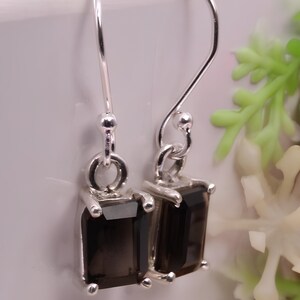 Boho Chic Smoky Quartz Earrings in 925 Sterling Silver/Handcrafted UK Artisan Jewelry/Elegant Gemstone Jewellery/Handmade Gift for Her