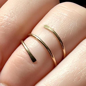 Sterling Silver Knuckle Ring for Women/Gold/Silver Knuckle Ring/Double Knuckle Ring/Double Stack Hammered & Polished Ring/Adjustable Ring