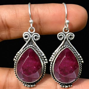 Customized Drop/Dangle Silver Earrings Gift for Women/Girls/Birthday/Anniversary Gift Next Day Dispatch/Choose Your Stone June Birthstone