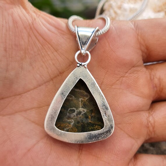 Nature Inspired Fine Silver Jewelry/rhyolite Gemstone Pendant/gift
