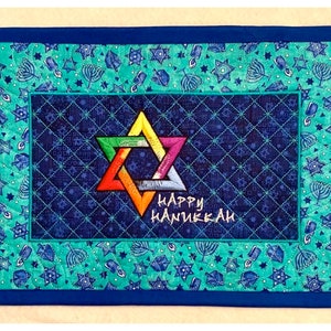 Hanukkah Table Centerpiece - Embroidered/Quilted