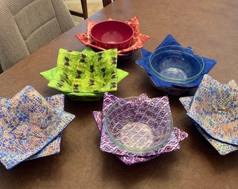 Bowl Cozies - Microwaveable & Reversible bowl holders