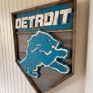 Detroit Lions 3D Wooden Sign - Multiple Color Choices