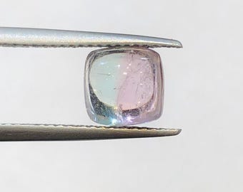 2.10 Ct’s , Natural WaterMelon Tourmaline , 7 MM Cushion Cab , Natural Bio Color TourMaline Cabochon , Rare Gems , Gemstone For Jewellery .