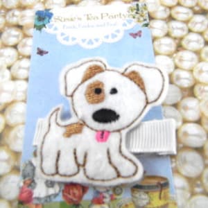 Felt Puppy Hair Clip: Embroidered Dog Hair Accessory