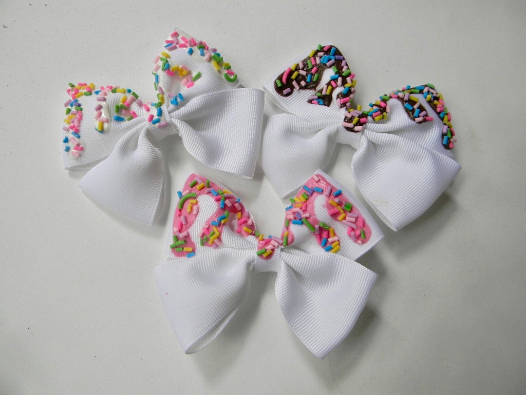 Ice Cream Hair Bowice Cream With Sprinkle Bowdonut Bowhair Etsy