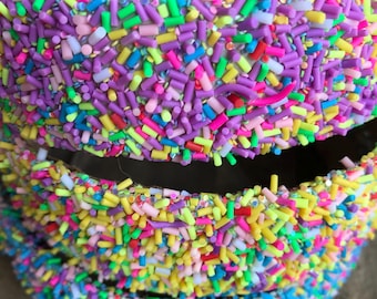 Sprinkle Birthday Headband-Glittery Rainbow Birthday Party Headband-Rainbow Ice Cream Sprinkle Bow or headband Best Price