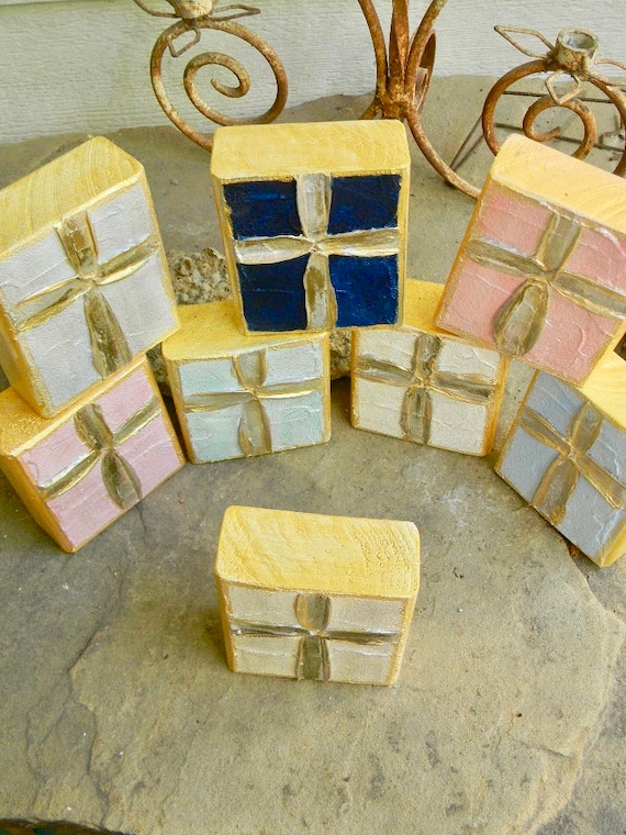 4x4 Hand Painted Cross Wood Block Art Gold Cross Art Texture Etsy