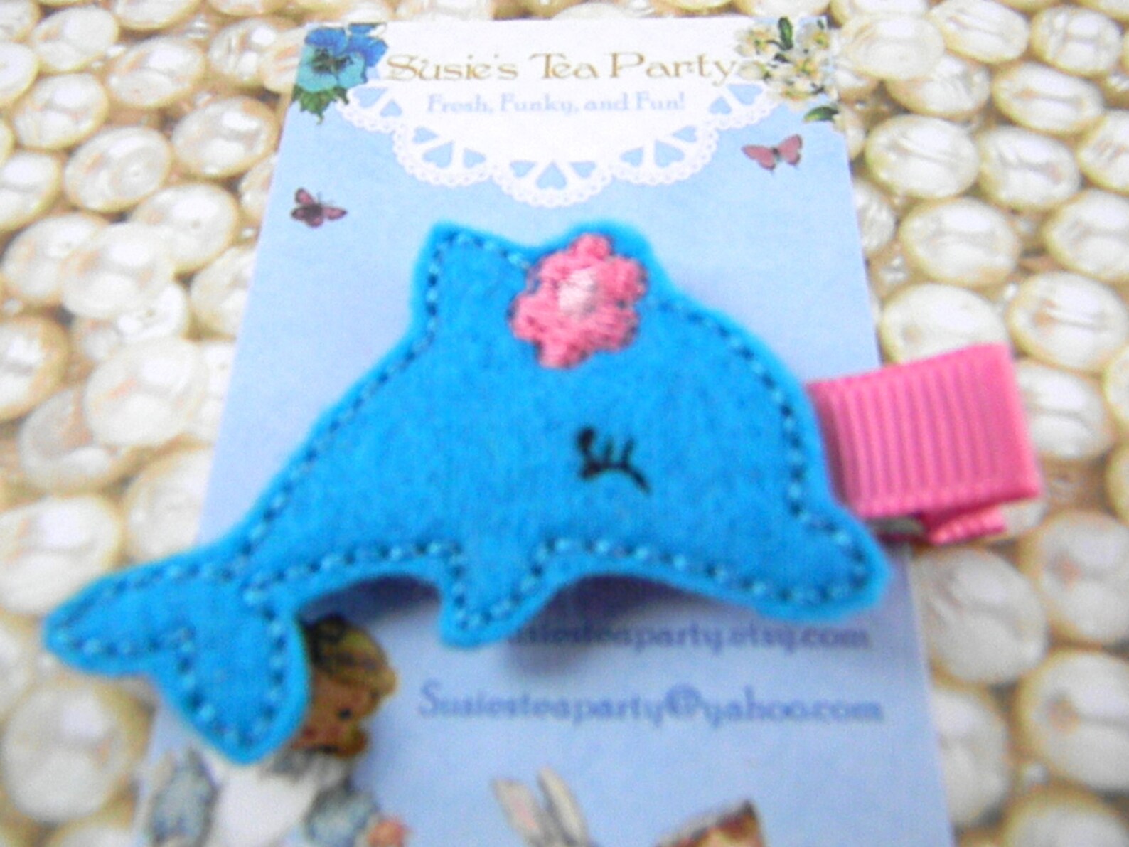 Felt Dolphin Clipbaby Hair Clip Blue Dolphin Hair Etsy