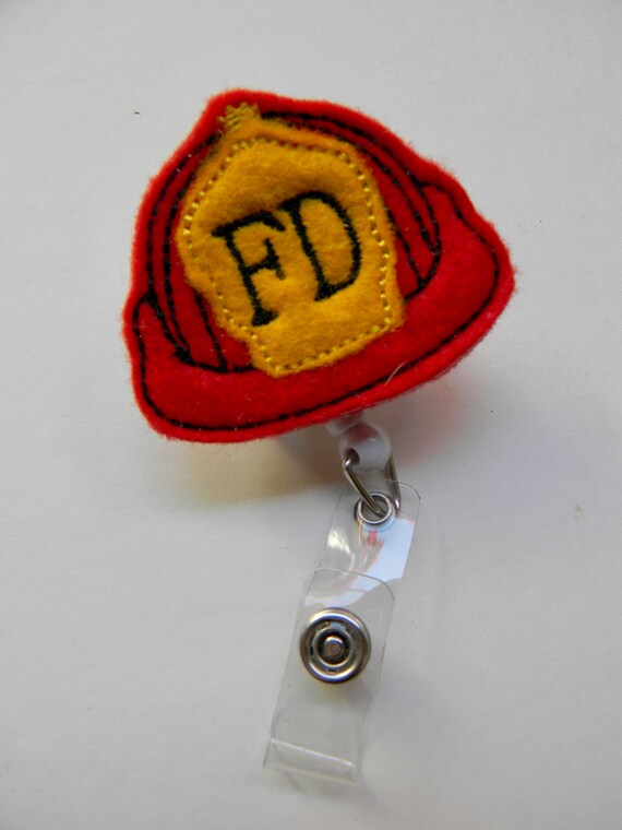 Fireman Badge Reel - Felt Badge Reel - ID Badge Reel - Retractable Badge  Reel - Retractable ID Reel - Nurse Gift