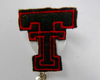 Texas Tech Felt Badge Reel: Retractable ID Reel