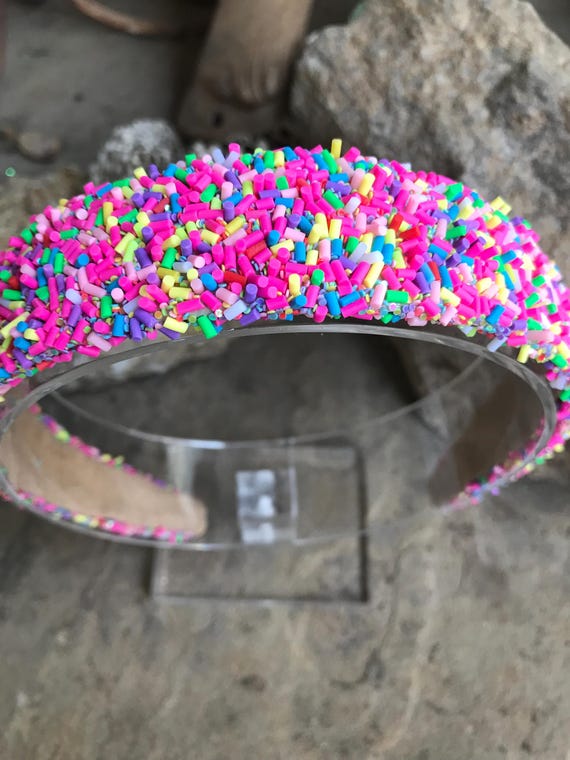 Sprinkle Headband: Glittery Rainbow Birthday Party Headband  display picture 1