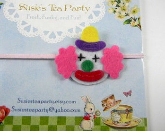 Circus Clown Headband-Skinny Elastic Headband-Big Top Headband-felt headband-baby headband