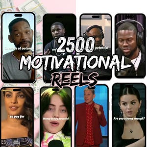 2500+ Motivational Reels Videos Instagram, Tiktok Video, YouTube Short, IG ,Viral Video Success Business Inspiration Reels bundle, MRR/PLR