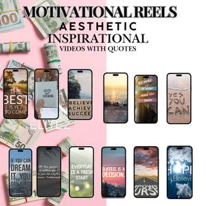 300 Faceless Marketing Motivational Reels-Done For You Resell Rights PLR Digital Products for Women | Faceless Reels MRR Editable In Canva