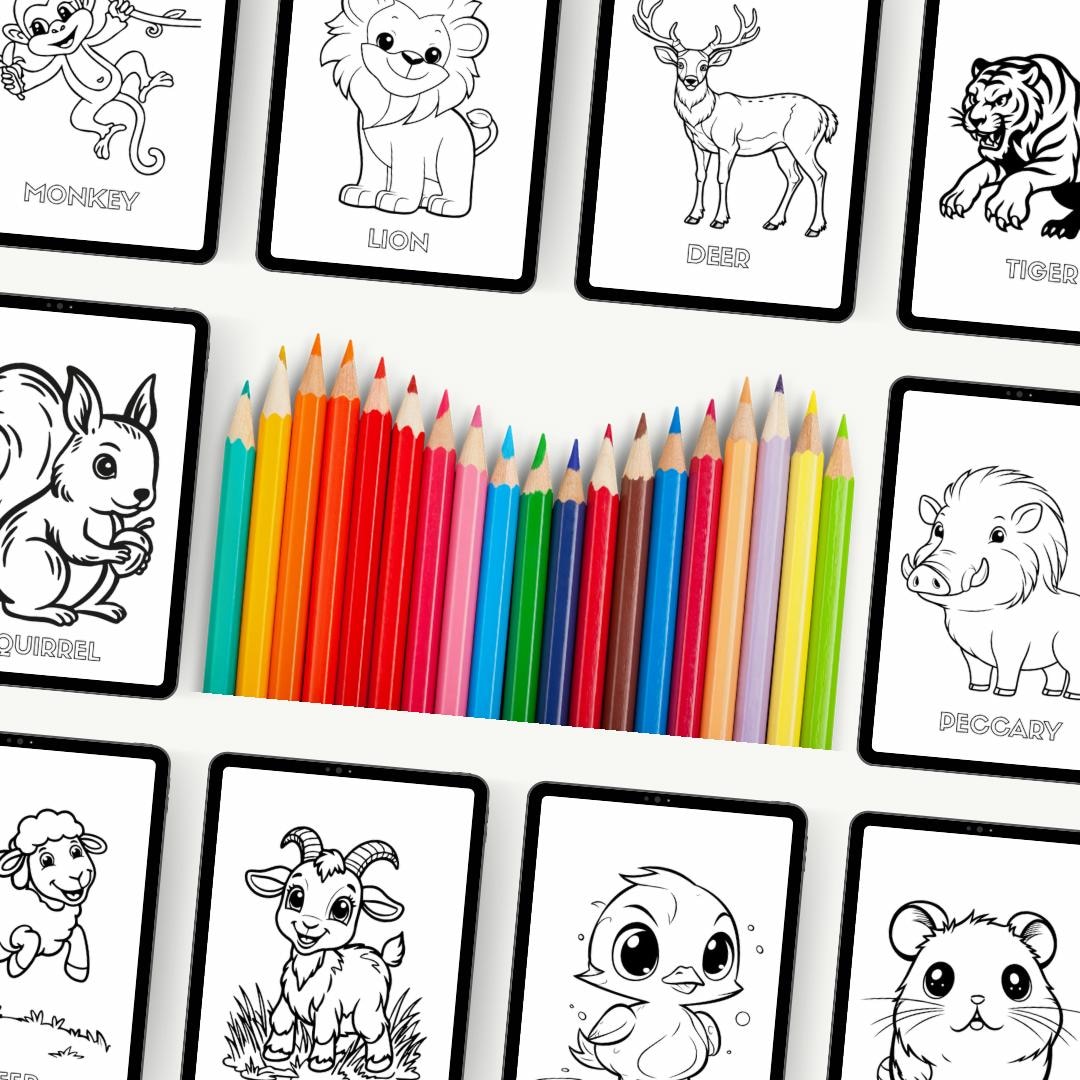 Animals Coloring Book for Kids | Printable Coloring Pages | Fun Animal ...