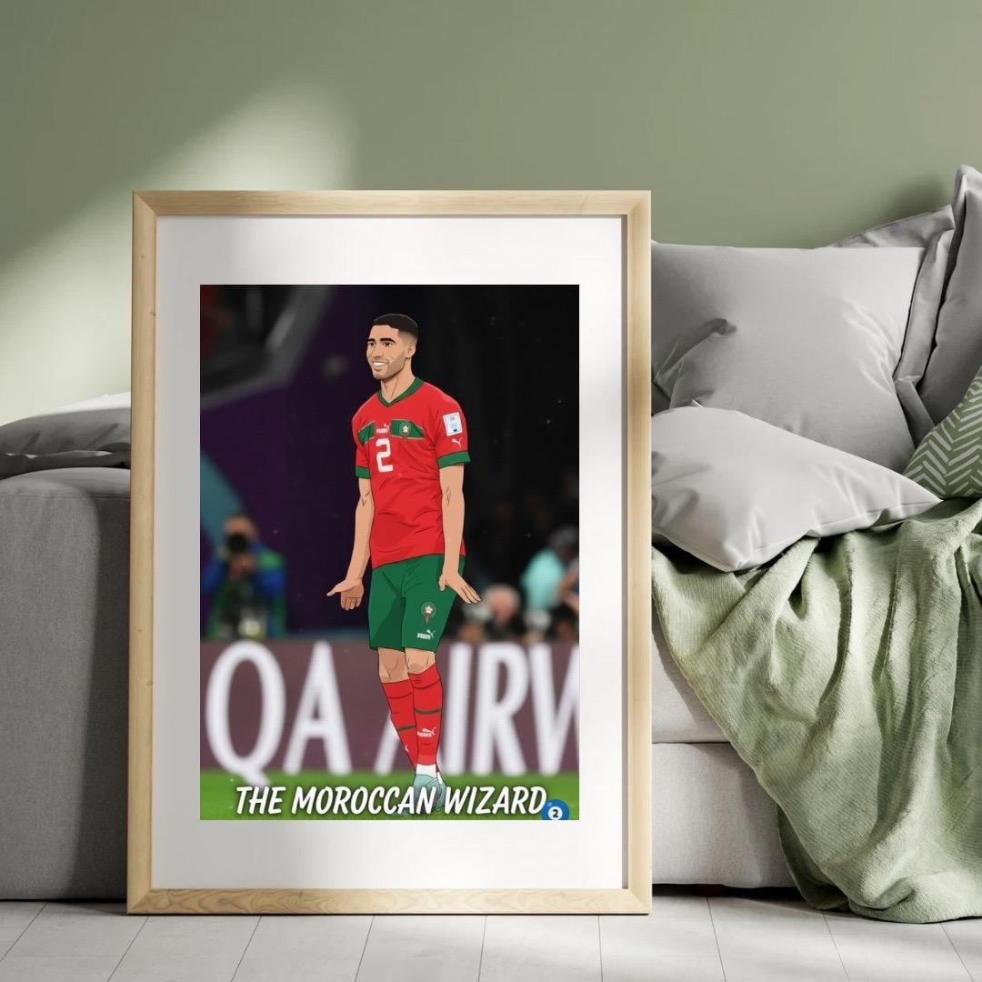 Poster Maroc Football Coupe Du Monde - Affiche 20x30 Pop Art, Décoration Murale