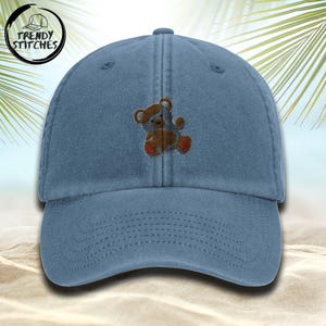 Niedliche Bären Cap mit gesticktem Motiv | Unisex Baseballmütze mit Bären Motiv auf Cappy im 90s Look Vintage | Teddybär, Stofftier, Teddy