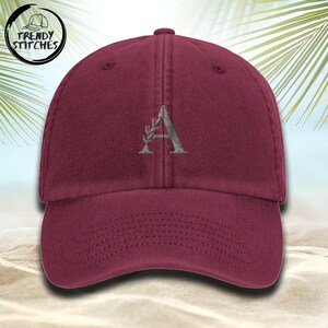 Gorra letra "A" con motivo bordado | gorra de béisbol unisex verde con motivo de la letra A en cappy estilo años 90 vintage | Regalo para nombre