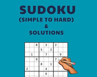 Sudoku PDF Digital Download: 1,000+ Puzzles (Simple to Hard) with Solutions