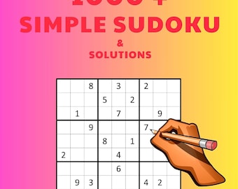 Sudoku PDF Digital Download: 1,000+ Simple Sudoku Puzzles with Solutions