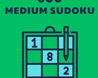 Sudoku PDF Digital Download: 600 Medium Sudoku Puzzles with Solutions