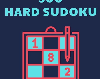 Sudoku PDF Digital Download: 300 Hard Sudoku Puzzles with Solutions